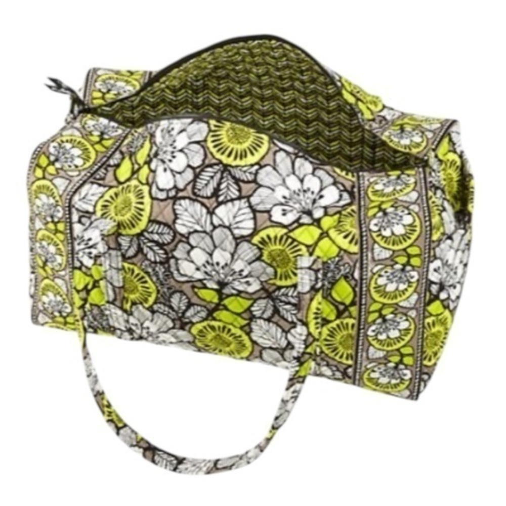 Vera Bradley Citron Yellow Large Quilted Duffle Bag / Weekender/ travel bag